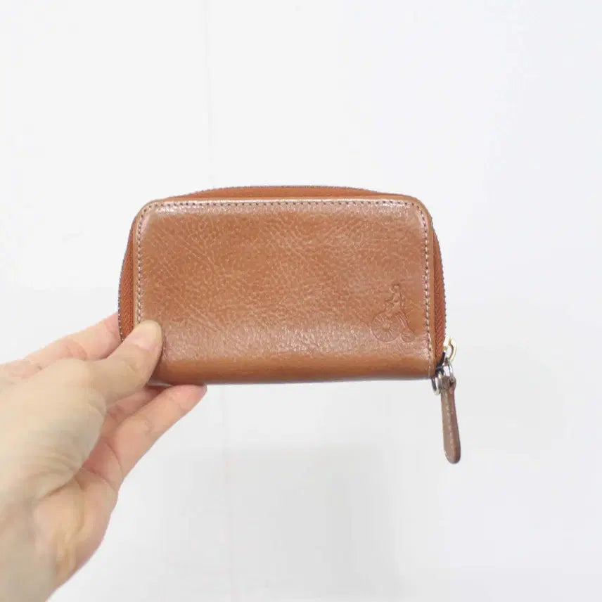 [BUNJANG] Beanpole Women's Genuine Leather Zipper Coin Wallet - Brown / [정품]빈폴 여성 지퍼돌이 반지갑 천연가죽 브라운 정인샵