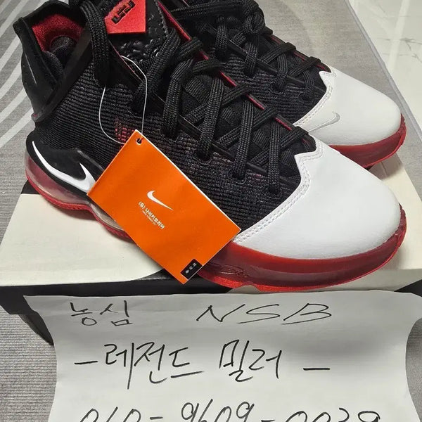 [BUNJANG] LeBron 19 Low "Black/White/Red" Basketball Shoes Size 250 / [250] 르브론19로우