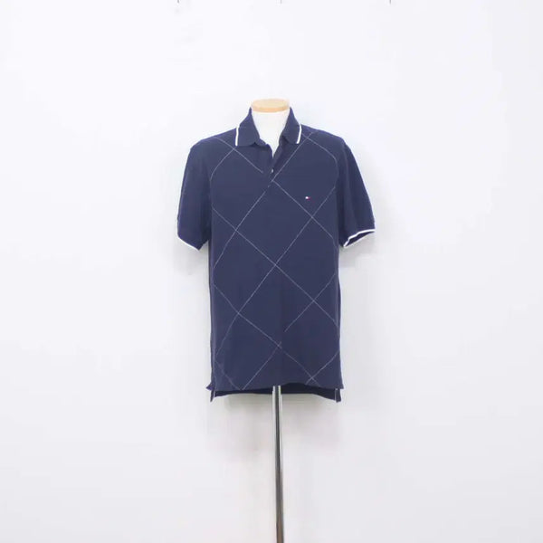 [BUNJANG] Tommy Hilfiger Men's Cotton Polo Shirt - Navy / [정품]타미힐피거 남성 카라티 폴로티 반팔 PK 네이비 정인샵