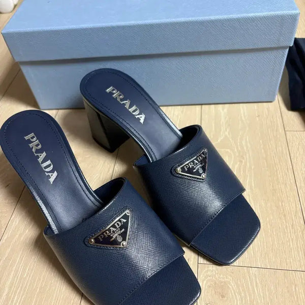 [BUNJANG] Prada Triangle Logo Mules Size 37 / 프라다 삼각로고 뮬 새제품 37사이즈