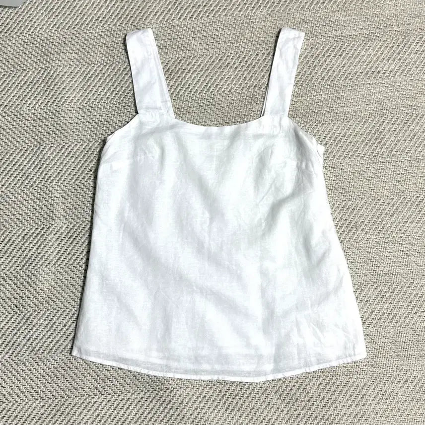 [BUNJANG] J.Crew White Linen Blend Sleeveless Tank Top XS-S / 제이크루 흰색 린넨/코튼 끈나시 XS-S