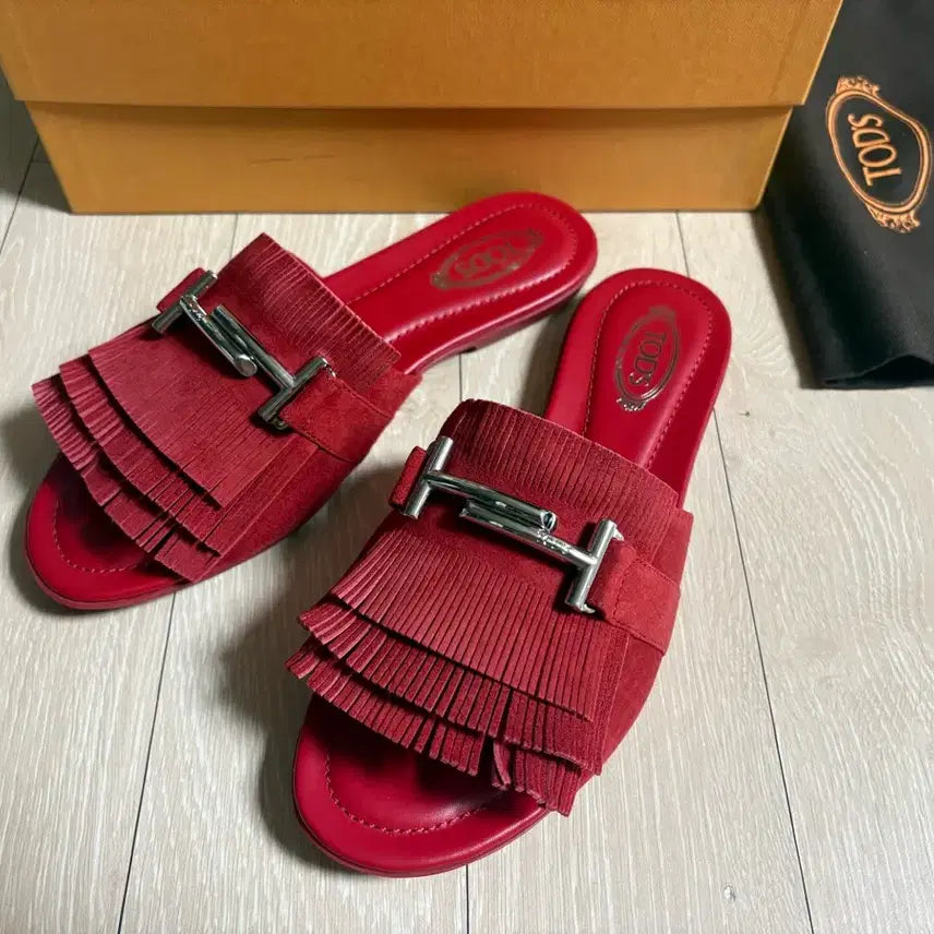[BUNJANG] TOD'S Fringe Suede Leather Slippers / 토즈 프린지 슬리퍼 새제품 36.5사이즈