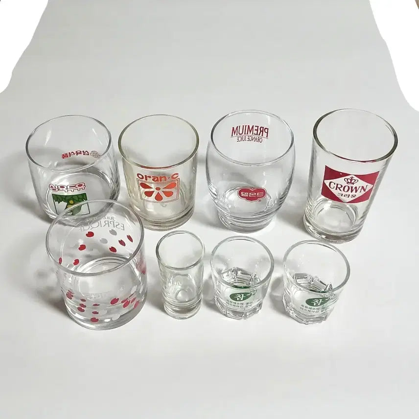 [BUNJANG] Vintage Glass Cups Collection (Samgyuk Soymilk, Orang C, Del Monte) / 삼육두유 오란씨 델몬트 옛날 유리컵 유리잔 빈티지 레트로 카페 90년대