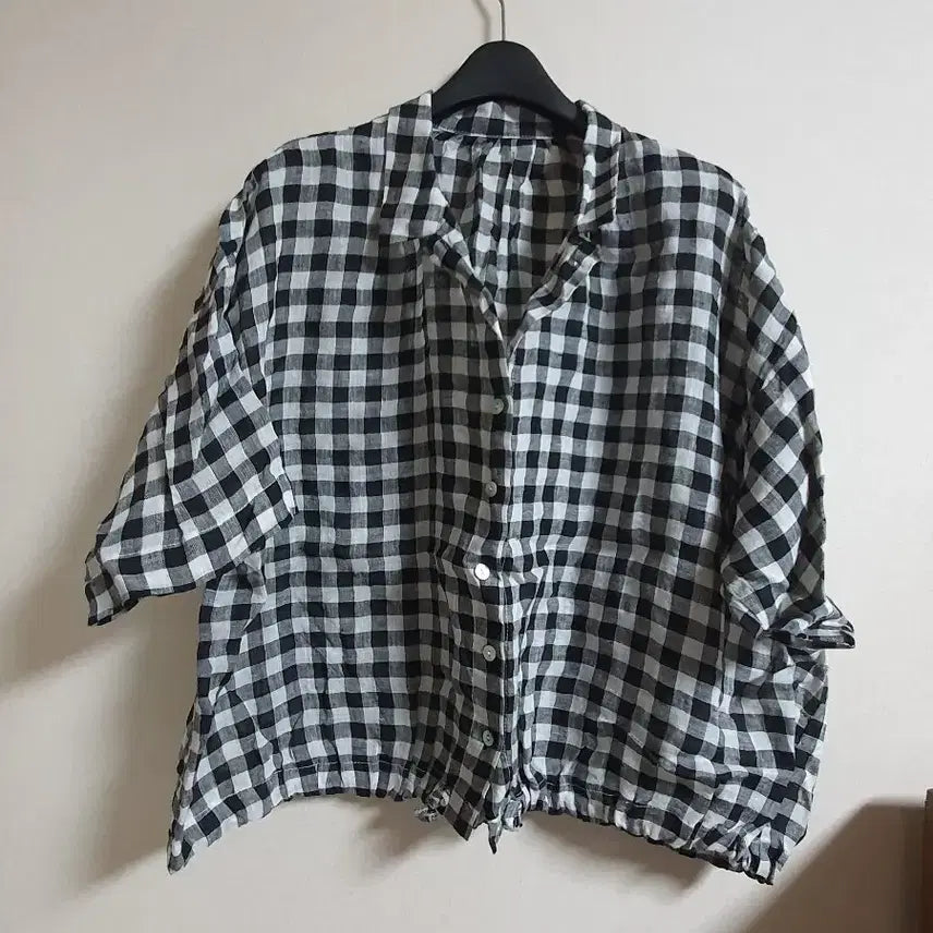 [BUNJANG] Linen Blend Oversized Blouse Shirt / ++린넨 빅사이즈 블라우스 남방 미착용 마소재 의류