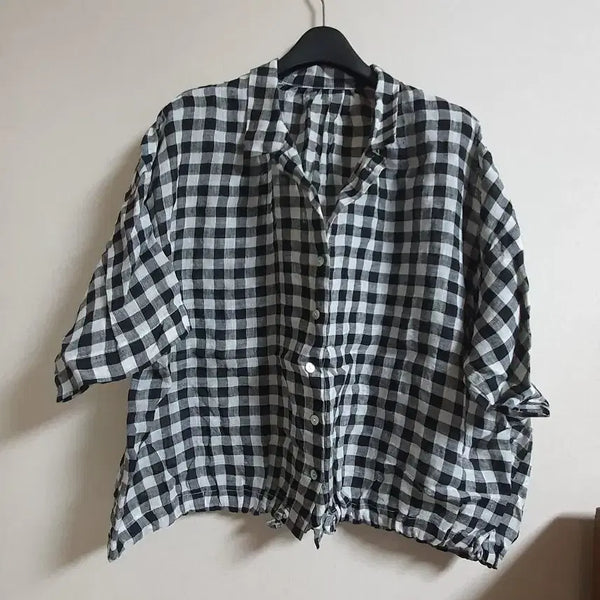 [BUNJANG] Linen Blend Oversized Blouse Shirt / ++린넨 빅사이즈 블라우스 남방 미착용 마소재 의류