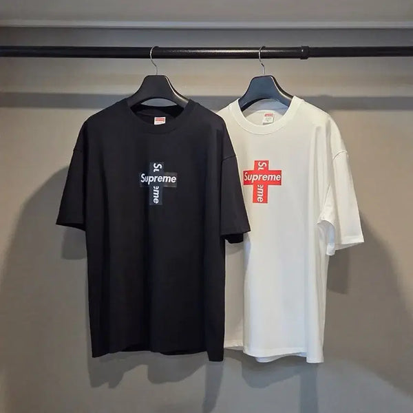 [BUNJANG] Supreme Cross Box Logo Short Sleeve T-Shirt / 슈프림 크로스 박스 로고 반팔티