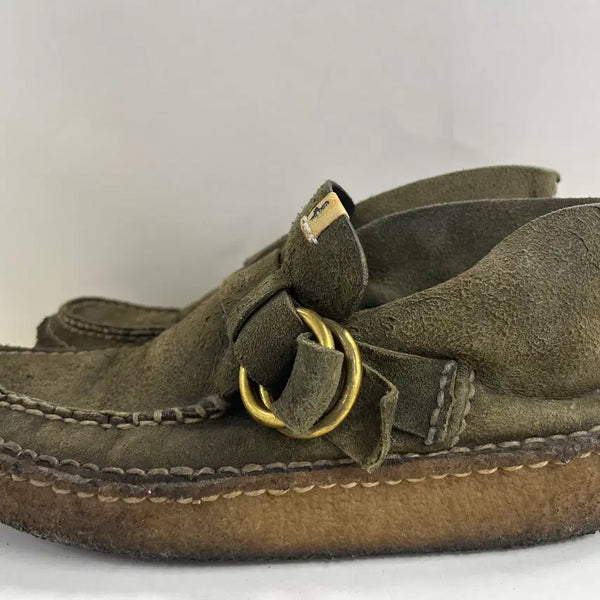 [BUNJANG] Visvim Skynyrd Ring Moc-Folk Suede Crepe Sole Moccasins / VISVIM 올드비즈빔 올리브 스웨이드 스키너드 더블링 크레페솔 모카신부