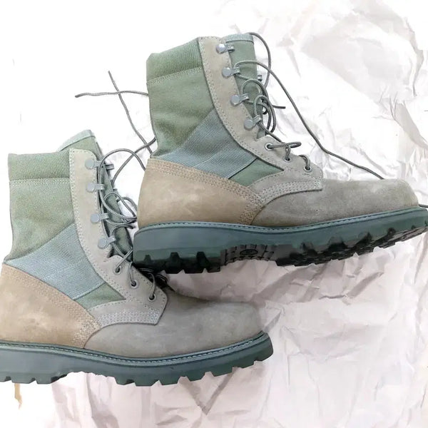 [BUNJANG] USAF Air Force Summer Sage Green Steel Toe Combat Boots / USAF 미공군 하계용 세이지그린 스틸토 컴뱃부츠