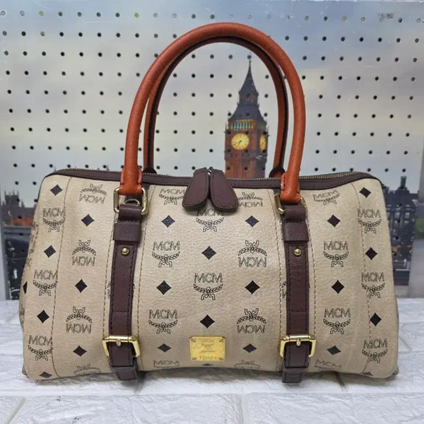 [BUNJANG] MCM Visetos Cylinder Boston Bag / MCM 가방 엠씨엠 토트백 비세토스 원통형 보스턴백 GE51