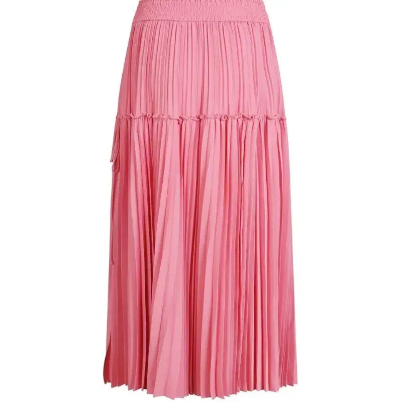 [BUNJANG] Lucky Chouette Pink Pleated Long Skirt / 럭키슈에뜨 핑크 스커트