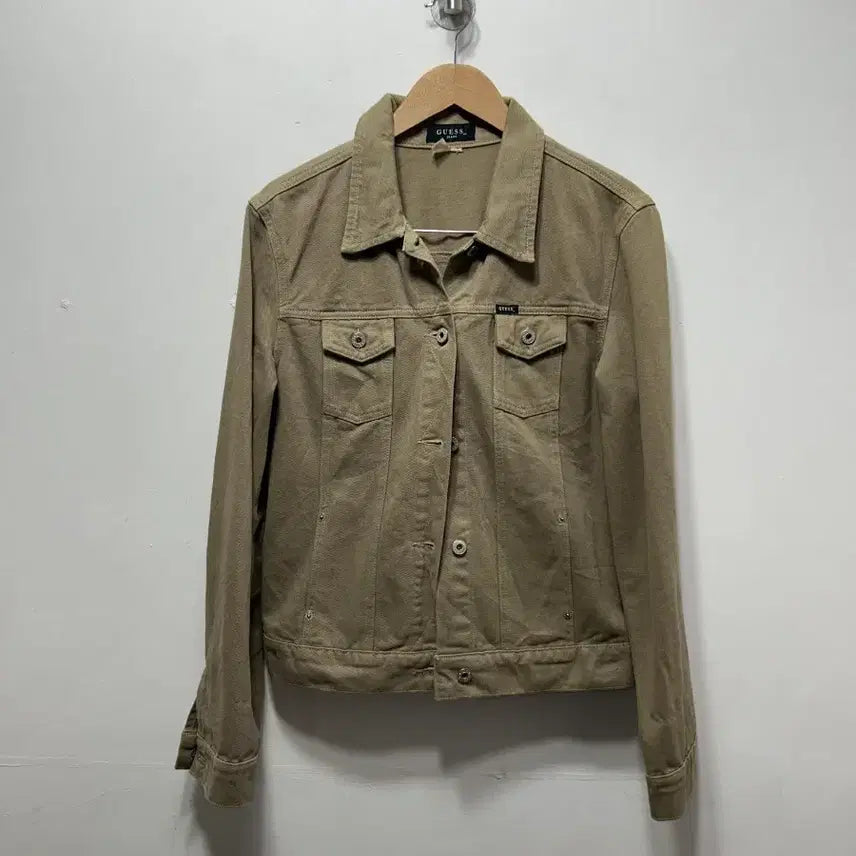[BUNJANG] Guess Khaki Denim Jacket M / 게스 카키 데님 자켓 M