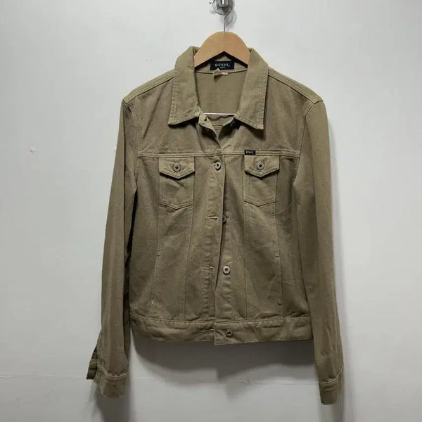 [BUNJANG] Guess Khaki Denim Jacket M / 게스 카키 데님 자켓 M
