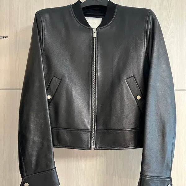[BUNJANG] YMER Real Leather Bomber Jacket / 유메르 리얼 가죽 봄버