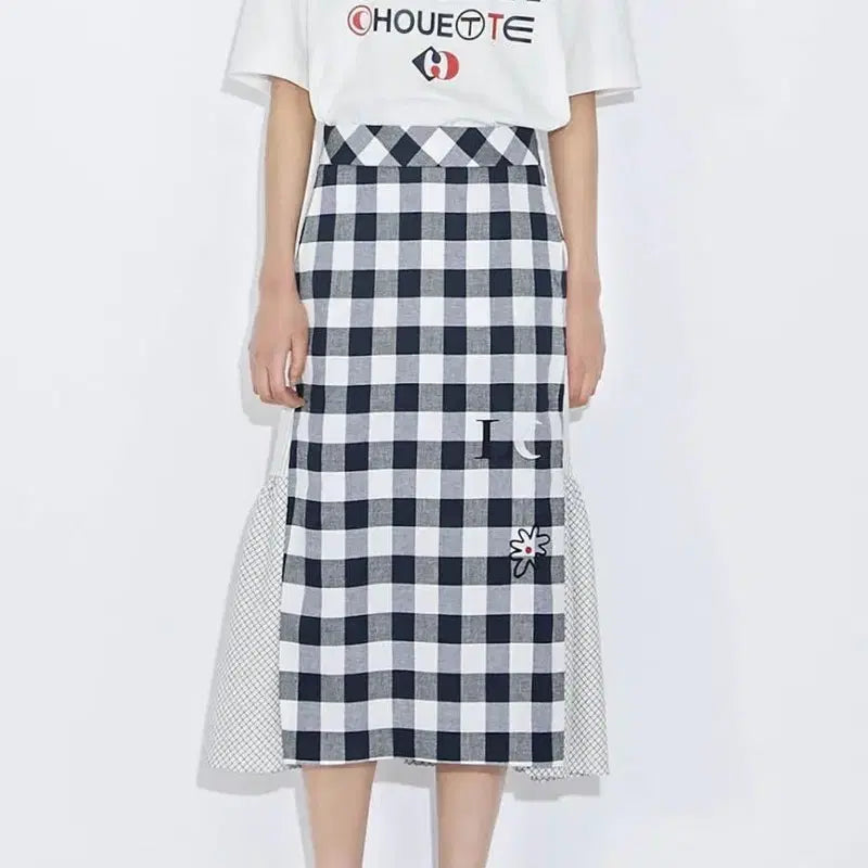 [BUNJANG] LUCKY CHOUETTE Gingham Check Long Skirt / 럭키슈에뜨 스커트