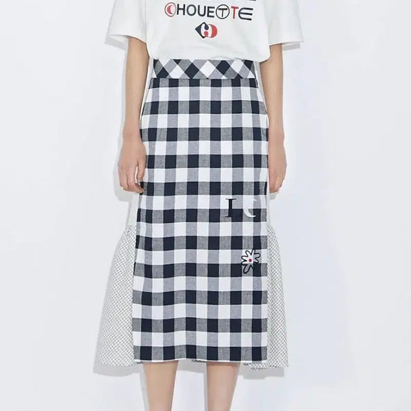 [BUNJANG] LUCKY CHOUETTE Gingham Check Long Skirt / 럭키슈에뜨 스커트