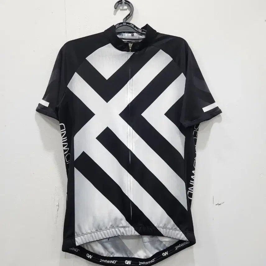 [BUNJANG] 2nd WIND Bike Short Sleeve Jersey Black White / [95] 세컨윈드 2ndWIND 바이크 반팔 져지 블랙 화이트