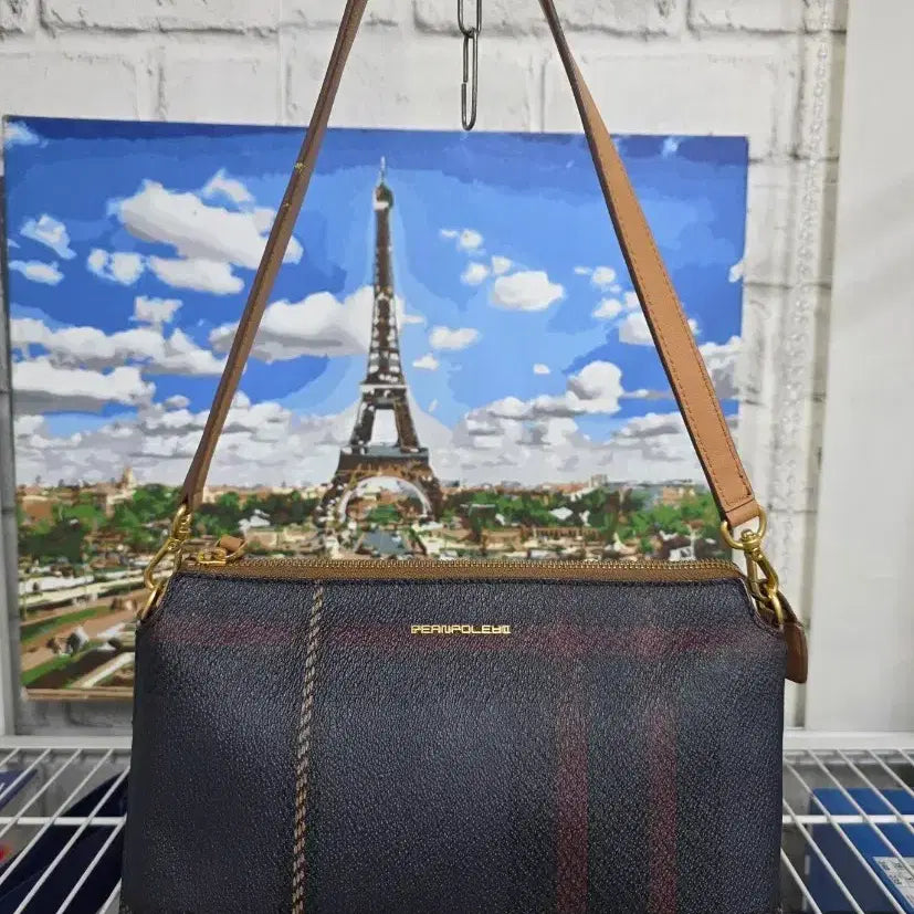 [BUNJANG] Beanpole Manoherrit Leather Shoulder Tote Bag Navy / 빈폴 가방 숄더백 토트백 마노헤릿 여성가방 GE50