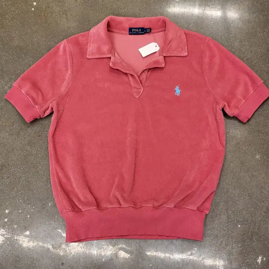 [BUNJANG] Polo Ralph Lauren Towel Fabric Half-Sleeve Polo T-Shirt (US Vintage, Size S) / 미국빈티지 폴로랄프로렌 타월원단 반팔 카라티셔츠