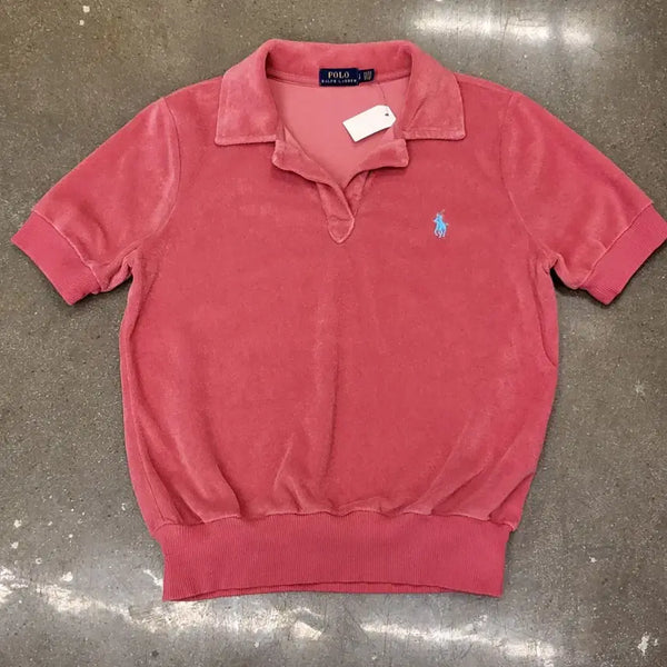[BUNJANG] Polo Ralph Lauren Towel Fabric Half-Sleeve Polo T-Shirt (US Vintage, Size S) / 미국빈티지 폴로랄프로렌 타월원단 반팔 카라티셔츠