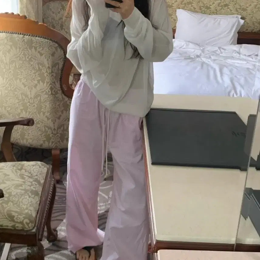 [BUNJANG] Welllow Cotton Banding Wide Pants / (새상품)웰로우 코튼 밴딩 와이드 팬츠