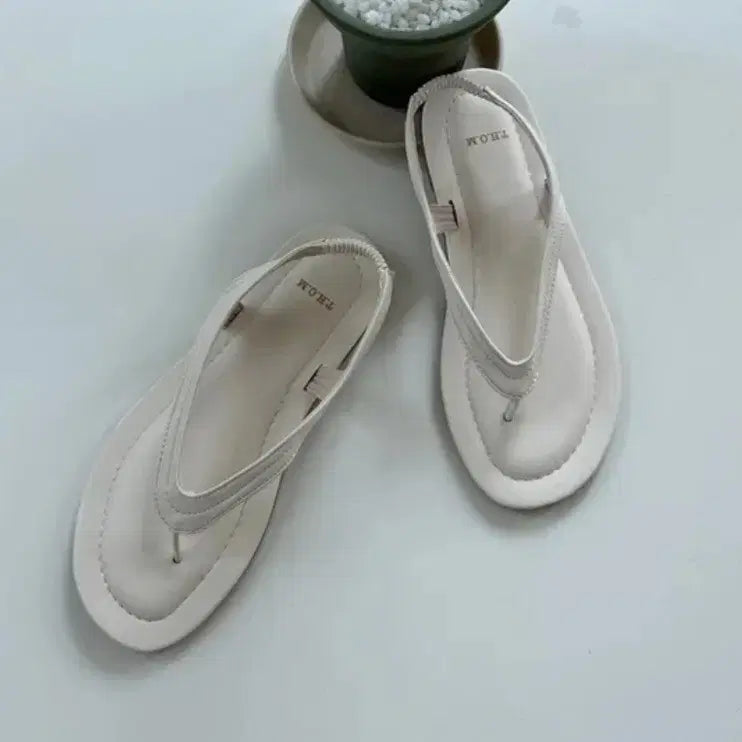 [BUNJANG] Cushion Slingback Sandals (Ivory, 230mm) / 쿠션 슬링백 쪼리 아이보리230