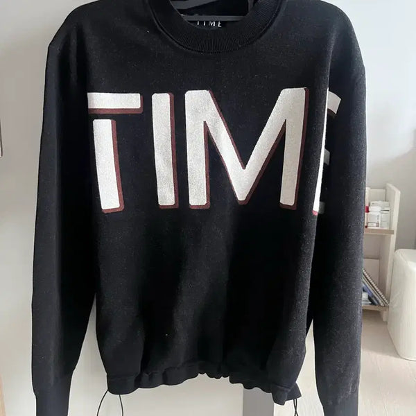 [BUNJANG] TIME String Knit Sweatshirt / 타임 스트링 니트맨투맨