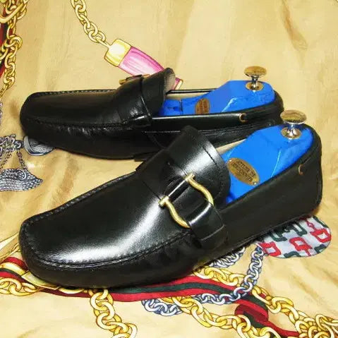 [BUNJANG] Salvatore Ferragamo Gancini Driving Loafers Dark Khaki Calfskin Leather / 이태리명품 페라가모 다크카키카프 간치니 드라이빙 로퍼 265 270