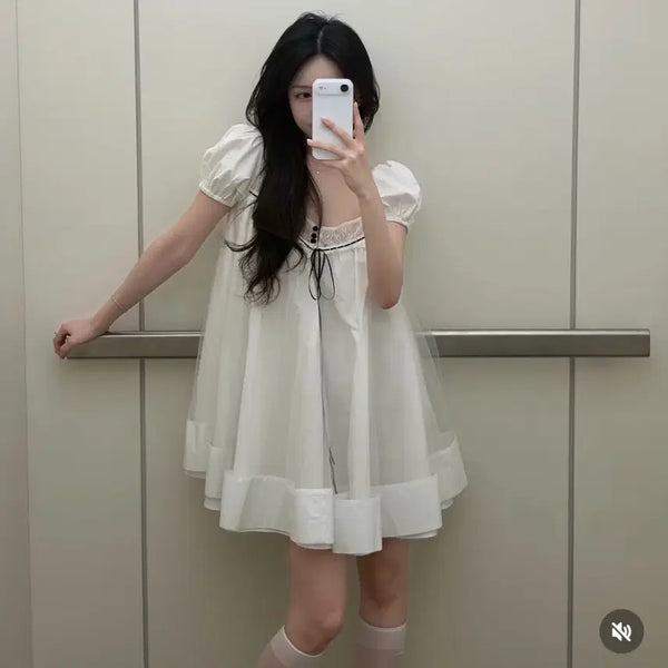 [BUNJANG] Thetis Lace Veil Empire Dress / [택배미개봉실사O] 더티스 레이스베일 엠파이어 드레스