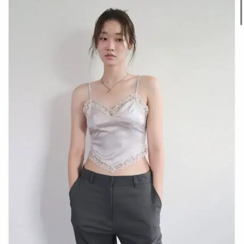 [BUNJANG] She's Cute Dolly Tank Top Gray / 쉬이즈큐트 돌리 탱크 탑 그레이