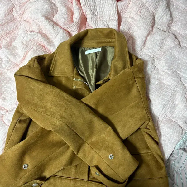 [BUNJANG] Suede Brown Jacket / 스웨이드 브라운 자켓