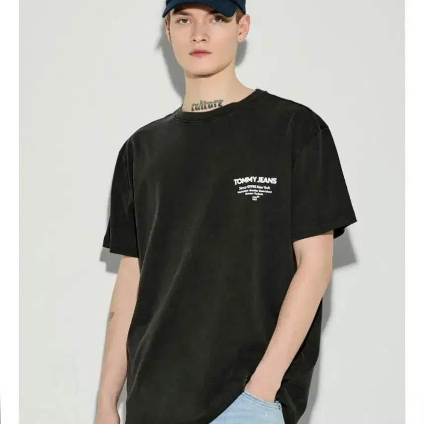 [BUNJANG] Tommy Hilfiger Washed Black T-Shirt M / 타미 워시드 블랙 티셔츠