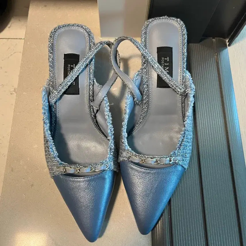 [BUNJANG] Time Tweed Slingback Shoes (230) / 타임 트위드 슬링백 구두(230)
