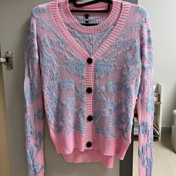 [BUNJANG] Dior-Inspired Summer Knit Short Sleeve Top + Knit Cardigan Set / 디올느낌의 여름 니트반팔+니트가디건 셋업