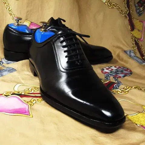 [BUNJANG] Gucci 407293 Black Calfskin Plain Toe Balmoral Oxfords / 이태리명품 구찌 407293 블랙 카프스킨 플레인토 발모럴 265