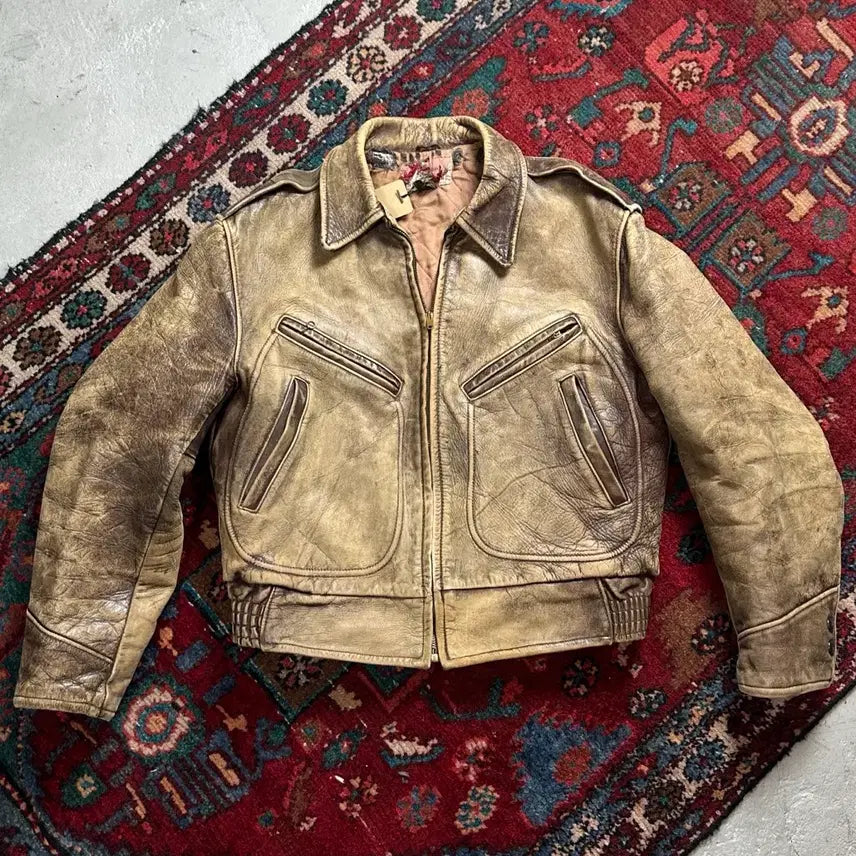[BUNJANG] 1950s Horsehide Leather Jacket / 50s 빈티지 홀스하이드 말가죽 레더 자켓 빈티지 가죽 자켓