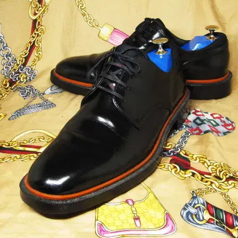 [BUNJANG] Kenzo Black Patent Calfskin Plain Toe Derby Shoes UK 9 / 프랑스명품 겐조 블랙 페이턴트카프스킨 플레인토 더비 280