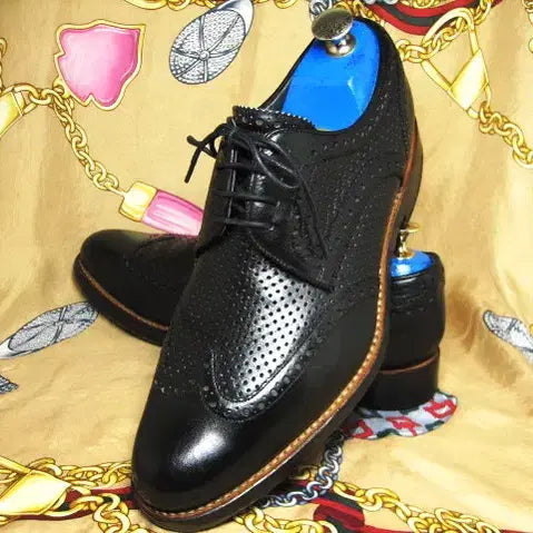 [BUNJANG] Barker Creative Collection Black Calfskin Wingtip Oxford Shoes (UK 7) / 영국명품 바커 크리에이티브 블랙 카프스킨 펀칭디테일 옥스포드 260