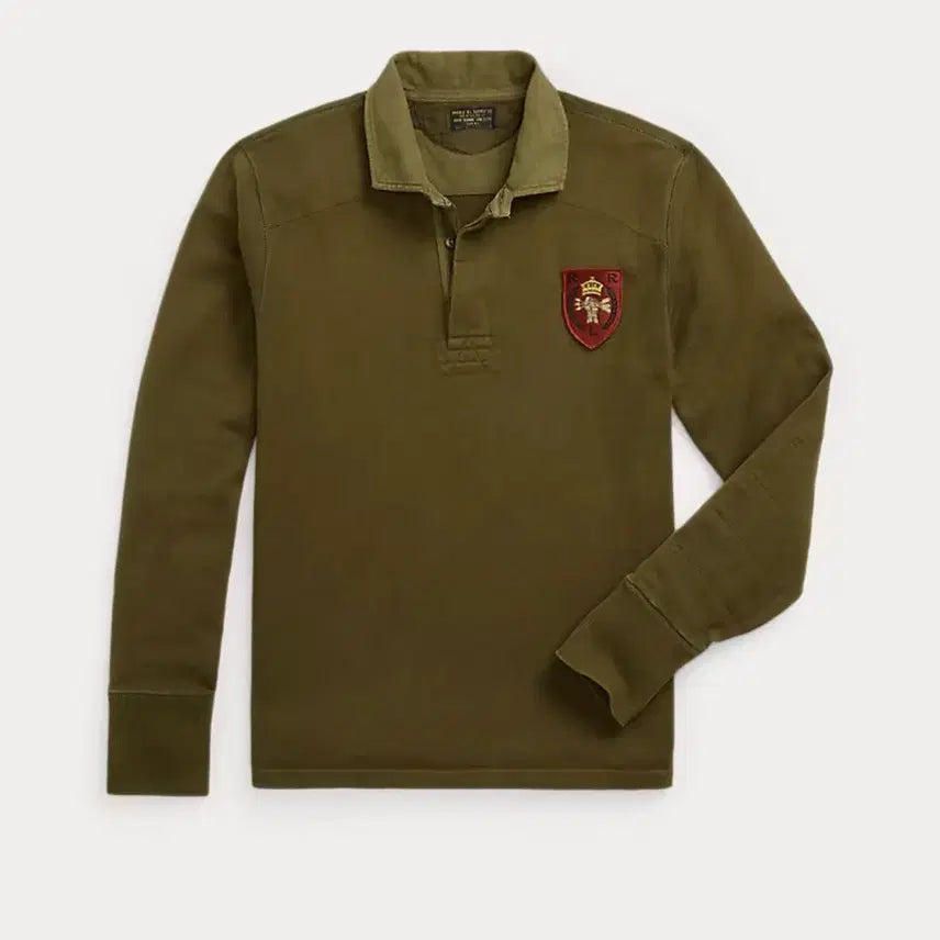 [BUNJANG] RRL Crest Patch Rugby Shirt / RRL 더블알엘 크레스트 패치 저지 럭비티 카라티