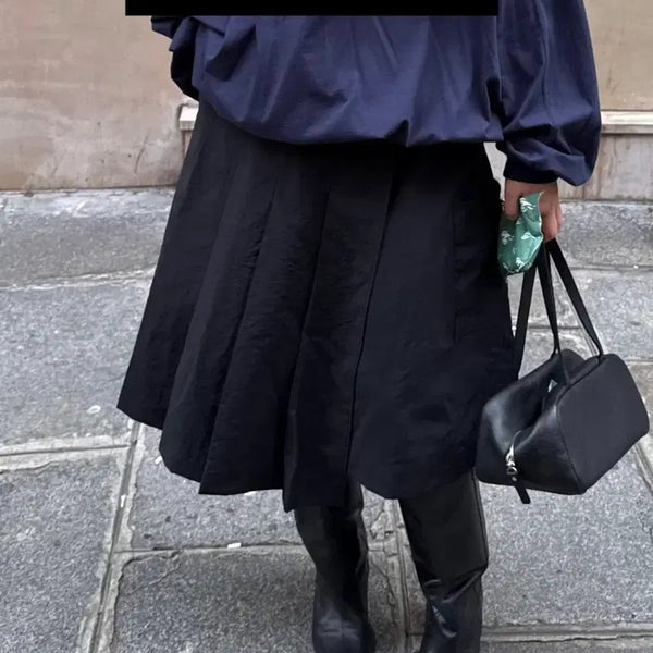 [BUNJANG] Ethos Button Midi Wrap Skirt (Black, L) / [실착1회] 에토스 버튼 미디 랩 스커트 (블랙 L)