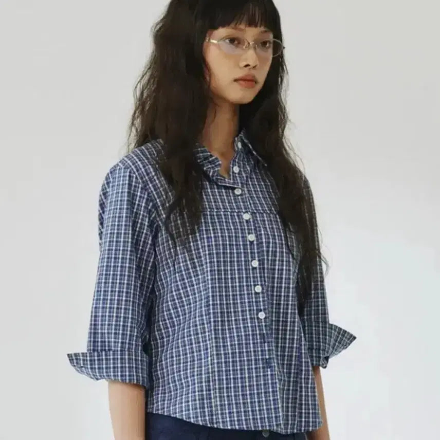 [BUNJANG] Please Project Petite Check Shirt Blue / 플리즈프로젝트 PETITE CHECK SHIRT, BLUE