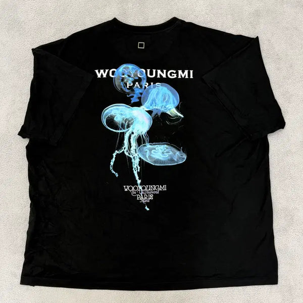 [BUNJANG] Wooyoungmi Jellyfish Black Short Sleeve T-Shirt Size 54 / [54 size] *정품* 우영미 젤리피쉬 반팔티 블랙