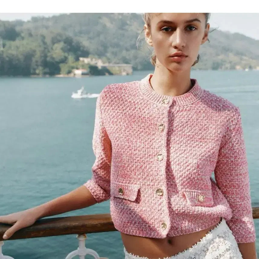 [BUNJANG] Zara 7-Sleeve Cardigan (Tweed Style) / 자라 7부 가디건 (트위드 스타일)