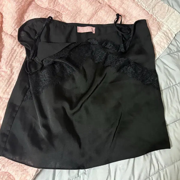 [BUNJANG] Super Swee Lace Black Slip Camisole / SUPER SWEE 레이스 블랙 슬립 나시