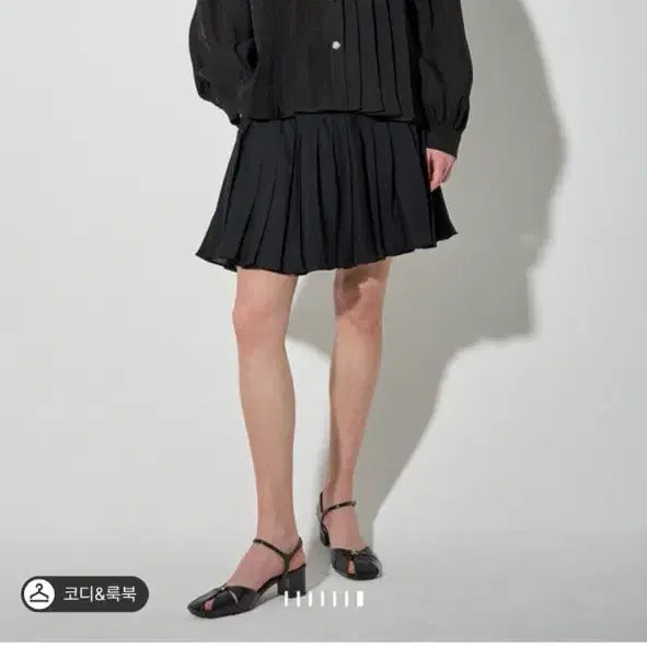 [BUNJANG] Lang V Long Sleeve Pleated Blouse & Pleated Culotte Pants Set - Size 55 / 한섬 랑방 롱 슬리브 플리츠 블라우스&플리츠 퀼로트팬츠 55사이즈