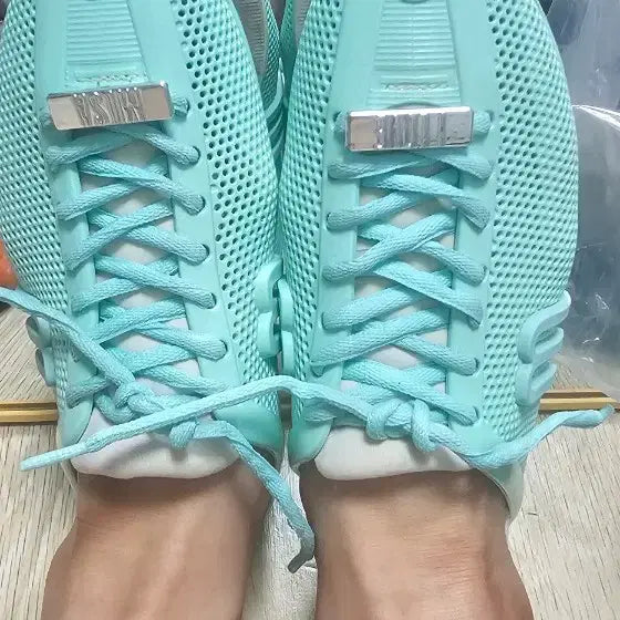[BUNJANG] Skechers Mint Mesh Sneakers / 스케쳐스 운동화 민트색 메쉬 운동화
