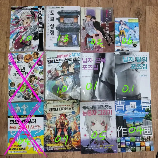[BUNJANG] Illustration Art Techniques and Artbook / 일러스트 그림 작법서 작품집 책 판매