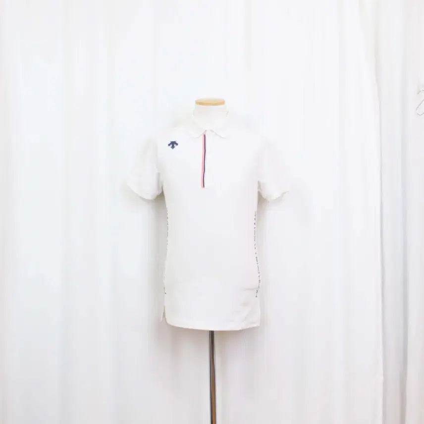 [BUNJANG] Descente Golf Men's Premium Cooling Short Sleeve Polo Shirt (Size 95) - White / [정품] 데상트 골프 남성 쿨링 반팔 카라 티셔츠 (95) 상상샵