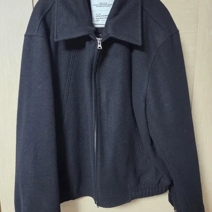 [BUNJANG] Beslow Black Wool Wide Collar Harrington Jacket / 급매 - 비슬로우 울 와이드 칼라 해링턴자켓 블랙