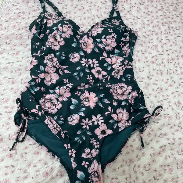 [BUNJANG] Flower Pattern One-Piece Swimsuit - Size M / (새상품)플라워 패턴 원피스 수영복 m