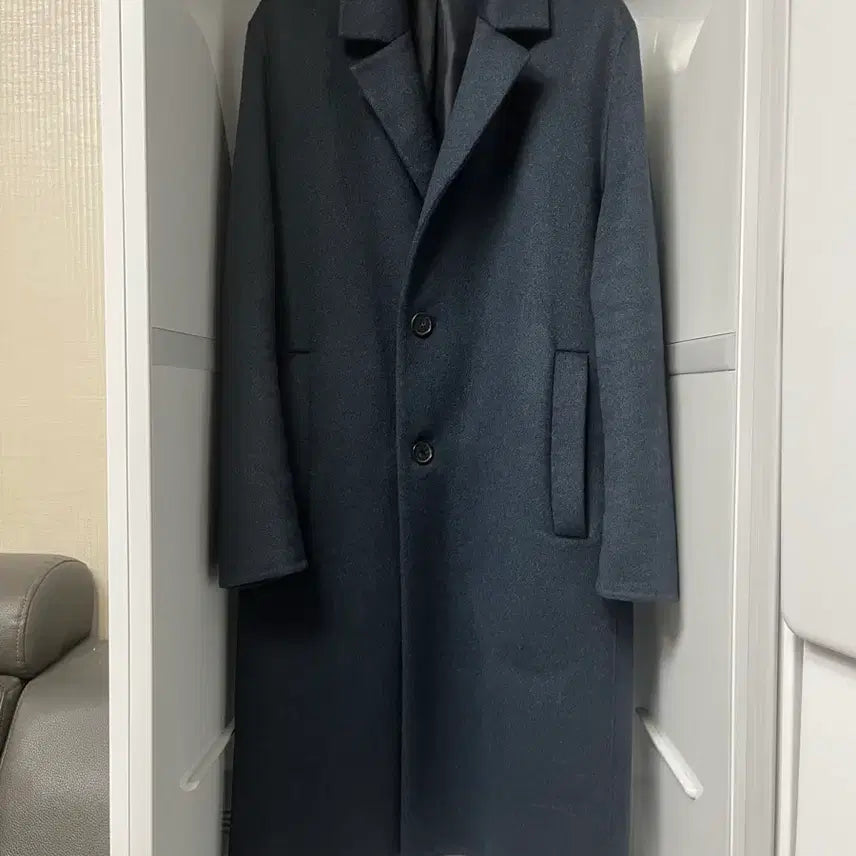 [BUNJANG] Solid Homme Navy 100% Cashmere Coat Size 48 / 솔리드옴므 네이비 캐시미어 100% 코트 48사이즈